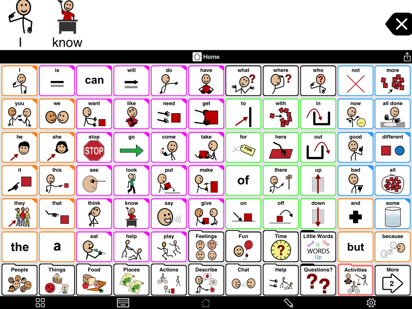 Proloquo2Go Interface