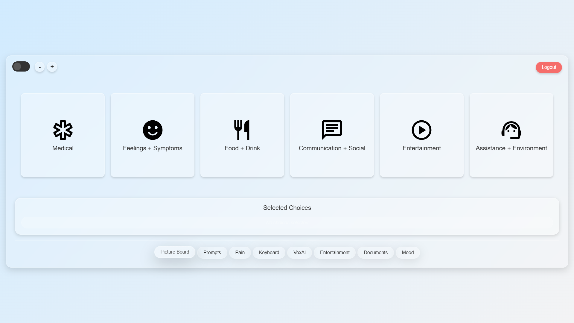 Smart Category Selector interface