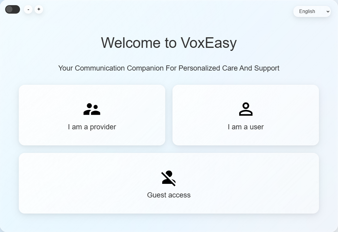 VoxEasy tablet interface